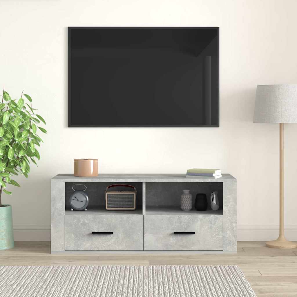 vidaXL Szafka pod TV, szarość betonu, 100x35x40 cm