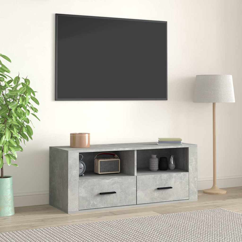 vidaXL Szafka pod TV, szarość betonu, 100x35x40 cm