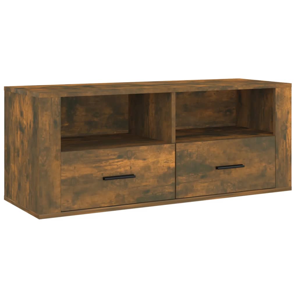 vidaXL Szafka pod telewizor, przydymiony dąb, 100x35x40 cm