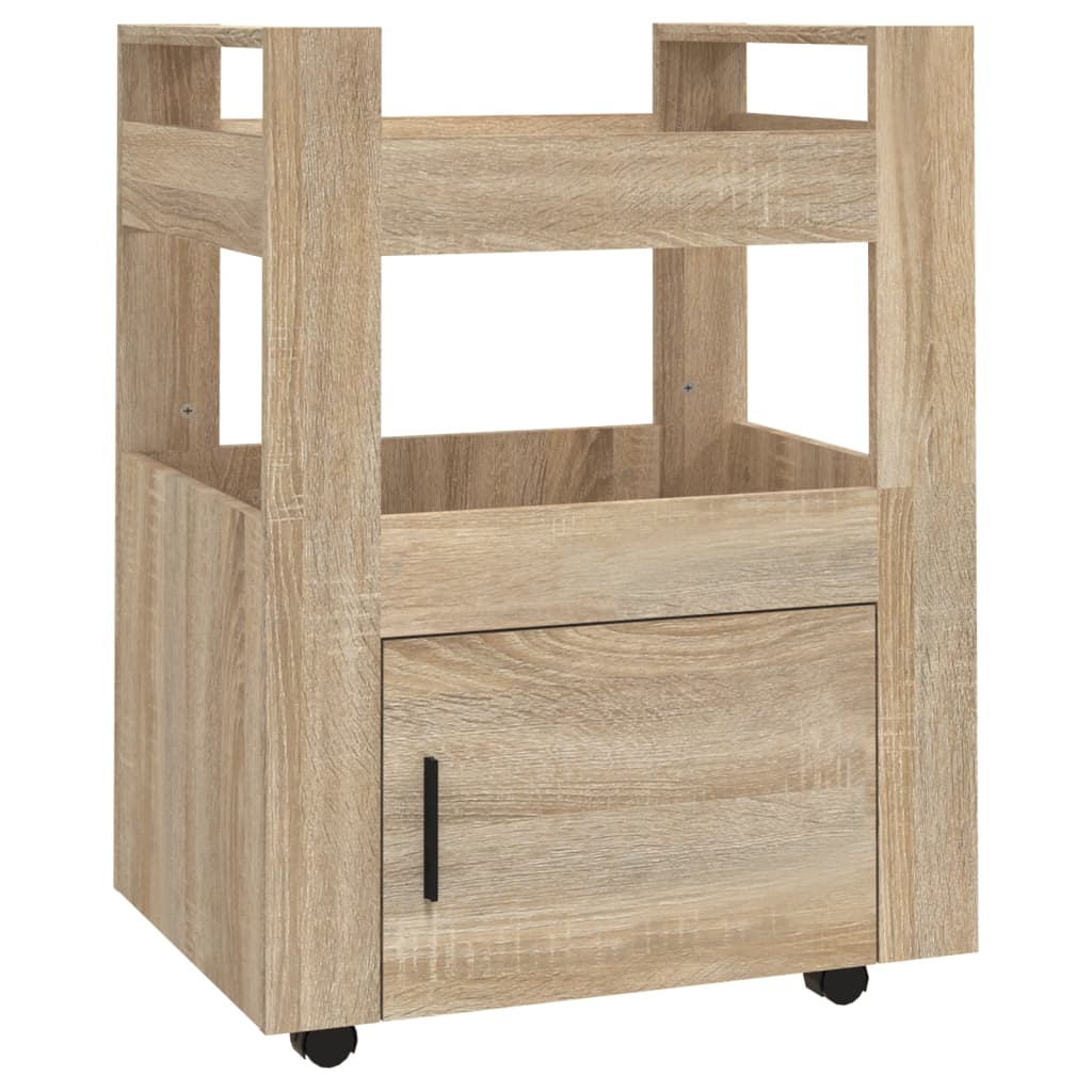 vidaXL Wózek kuchenny, dąb sonoma 60x45x80 cm, materiał drewnopochodny