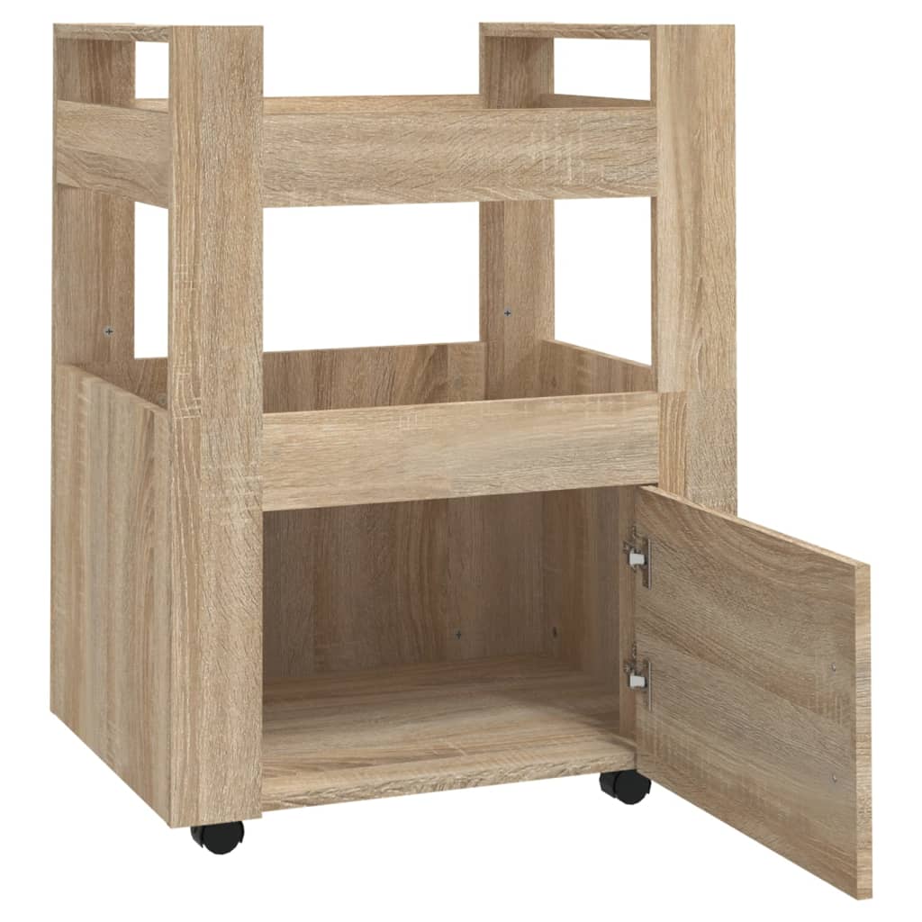 vidaXL Wózek kuchenny, dąb sonoma 60x45x80 cm, materiał drewnopochodny