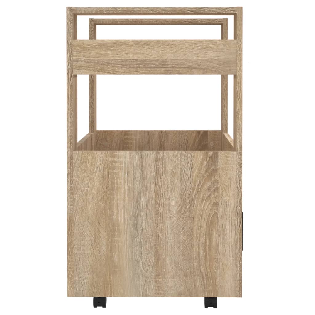 vidaXL Wózek kuchenny, dąb sonoma 60x45x80 cm, materiał drewnopochodny