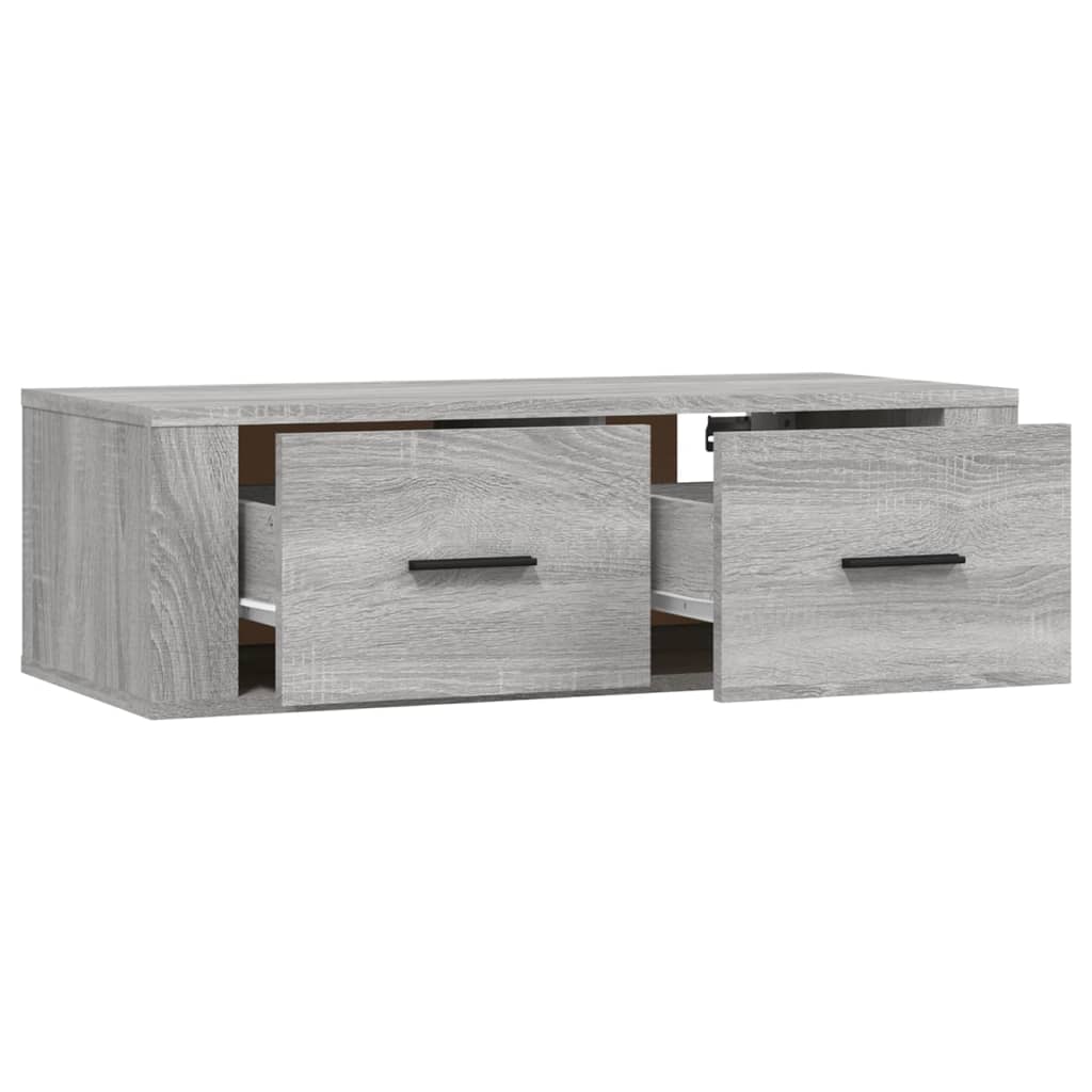 vidaXL Wisząca szafka pod TV, szary dąb sonoma, 80x36x25 cm
