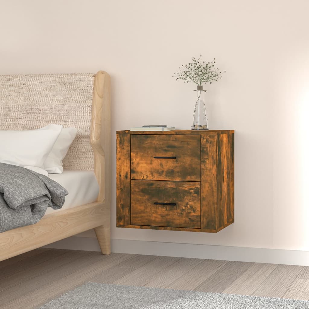 vidaXL Wisząca szafka nocna, przydymiony dąb, 50x36x47 cm
