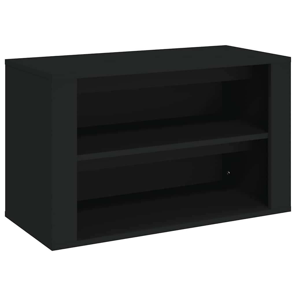 vidaXL Półka na buty, czarna, 75x35x45 cm, materiał drewnopochodny