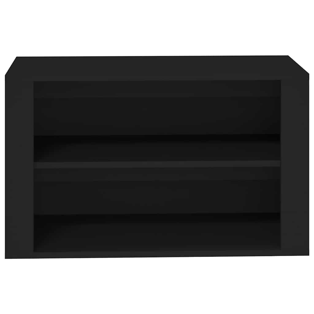 vidaXL Półka na buty, czarna, 75x35x45 cm, materiał drewnopochodny
