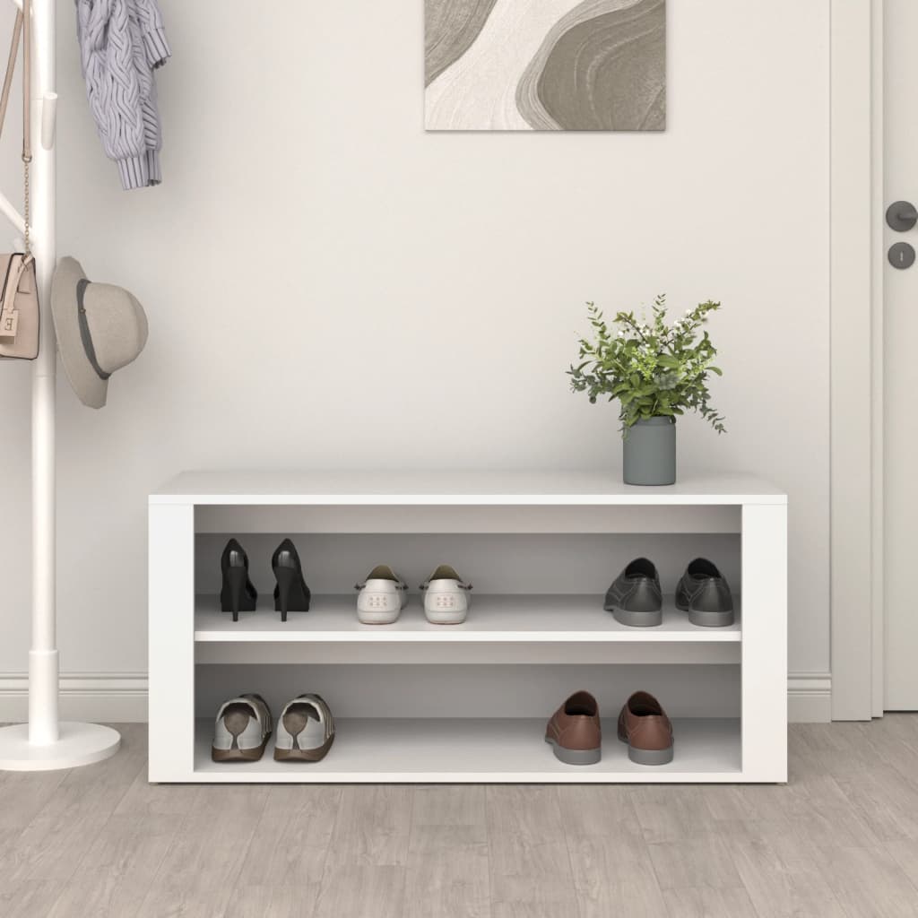 vidaXL Półka na buty, biała, 100x35x45 cm