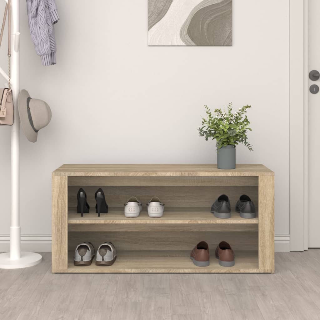 vidaXL Półka na buty, dąb sonoma, 100x35x45cm, materiał drewnopochodny
