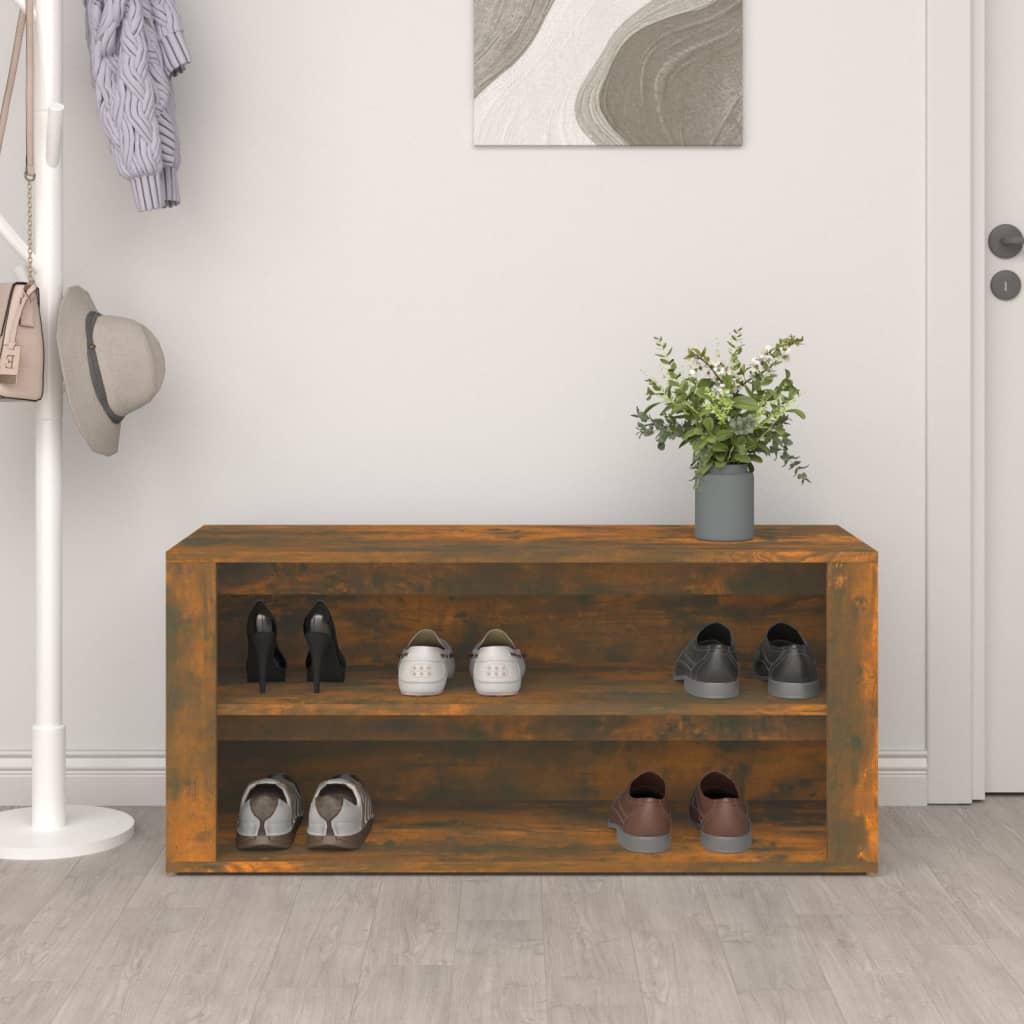vidaXL Półka na buty, przydymiony dąb, 100x35x45 cm