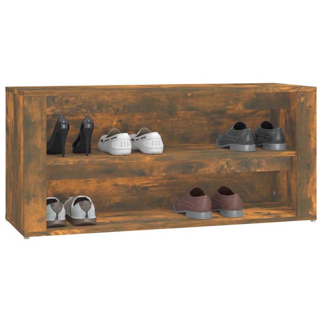 vidaXL Półka na buty, przydymiony dąb, 100x35x45 cm