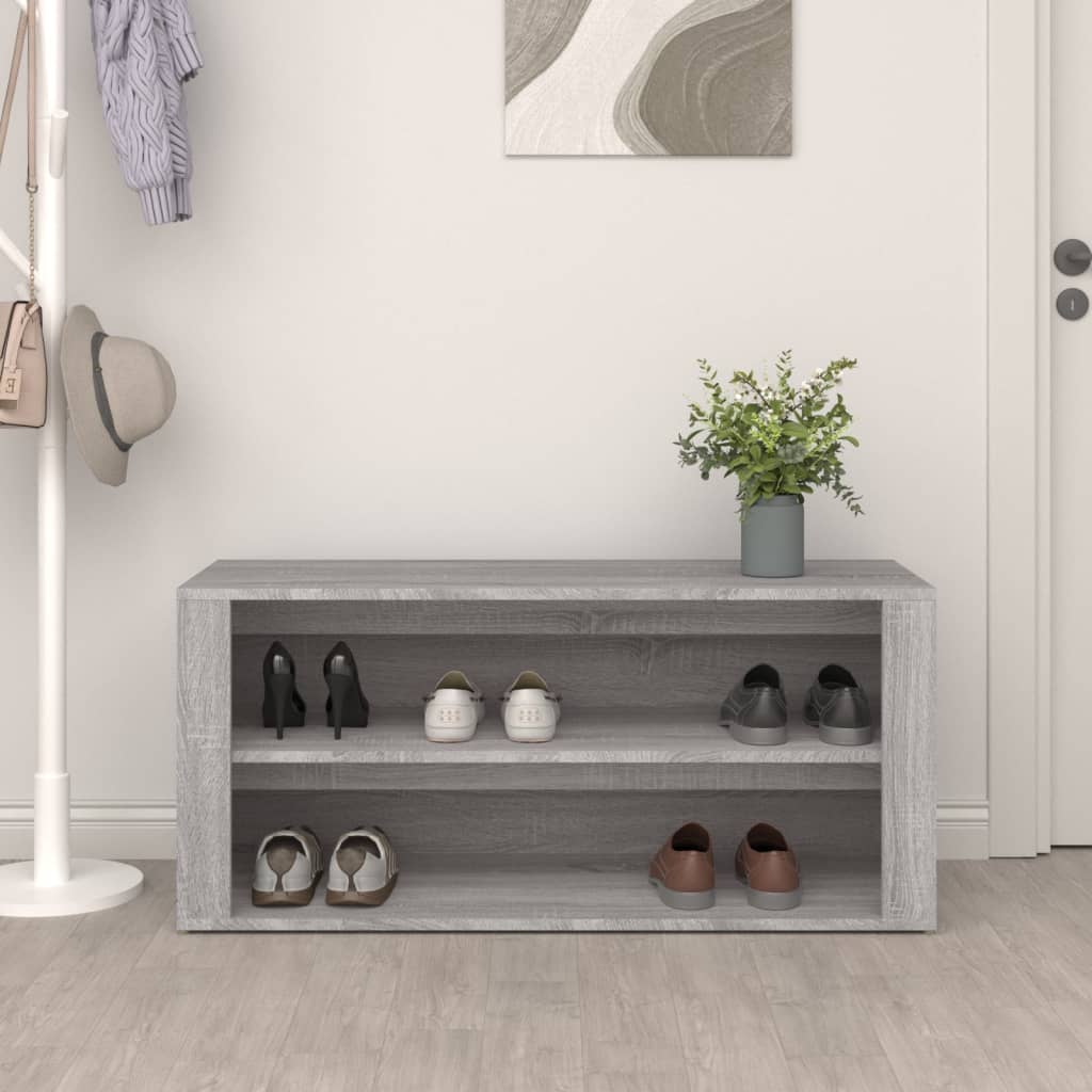 vidaXL Szafka na buty, szary dąb sonoma, 100x35x45 cm