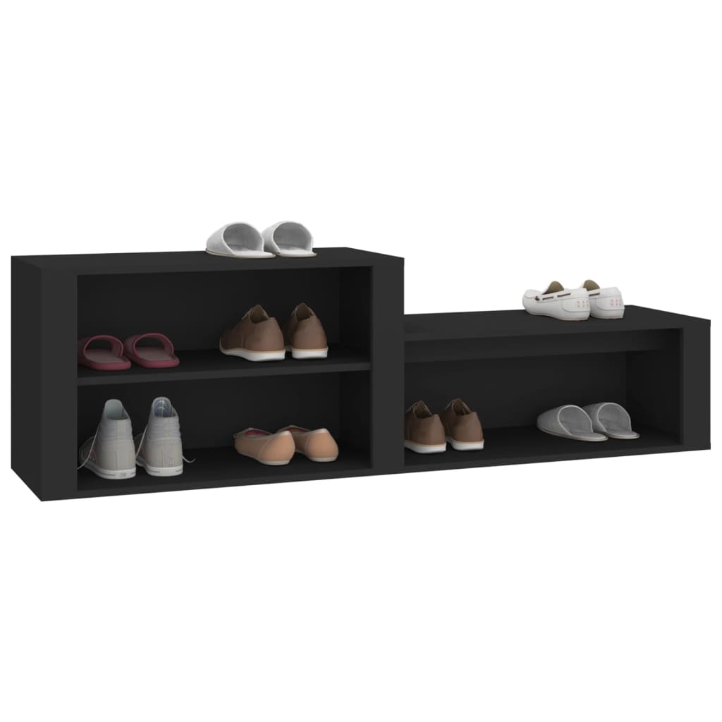 vidaXL Szafka na buty, czarna, 150x35x45 cm, materiał drewnopochodny