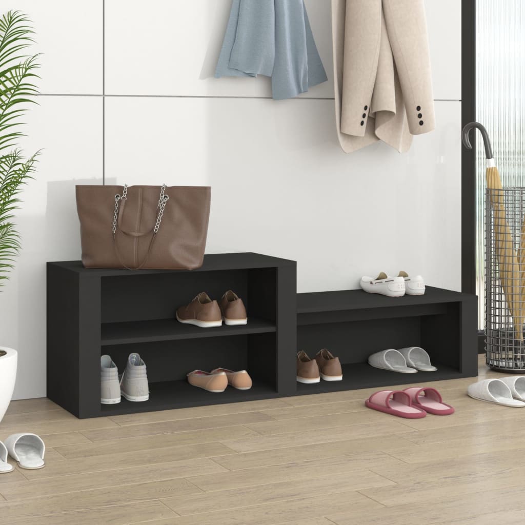 vidaXL Szafka na buty, czarna, 150x35x45 cm, materiał drewnopochodny