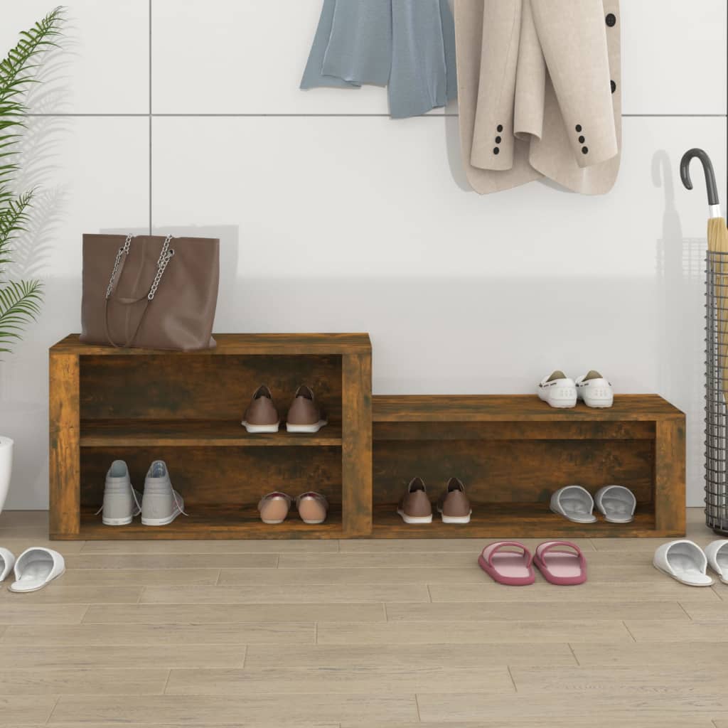 vidaXL Półka na buty, przydymiony dąb, 150x35x45 cm