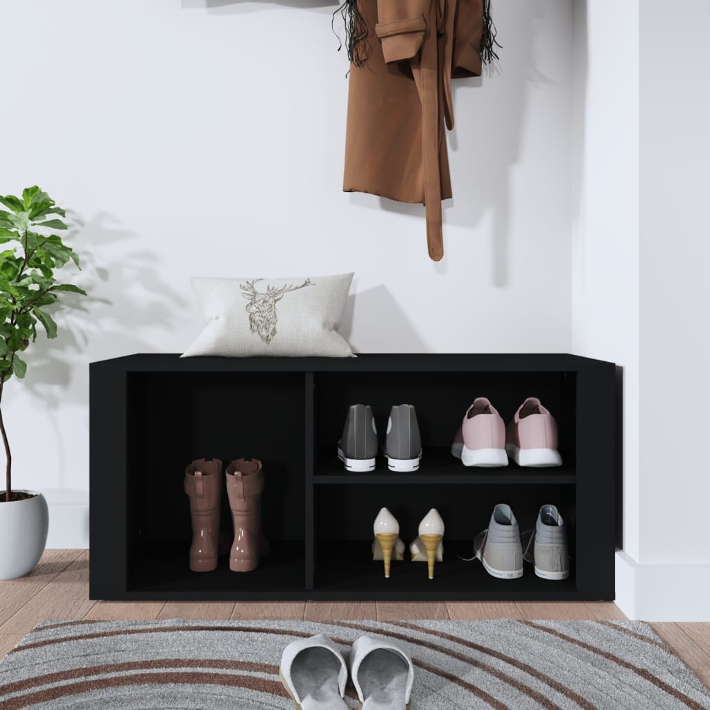 vidaXL Szafka na buty, czarna, 100x35x45 cm, materiał drewnopochodny
