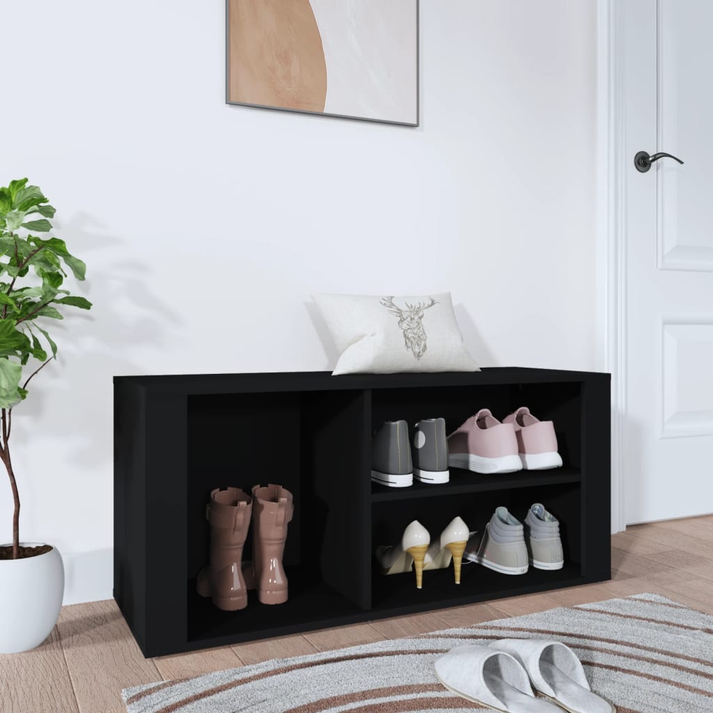 vidaXL Szafka na buty, czarna, 100x35x45 cm, materiał drewnopochodny
