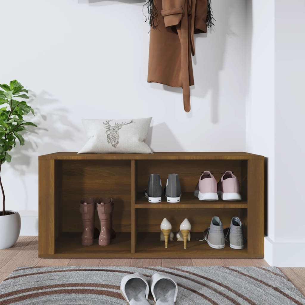 vidaXL Półka na buty, brązowy dąb, 100x35x45 cm