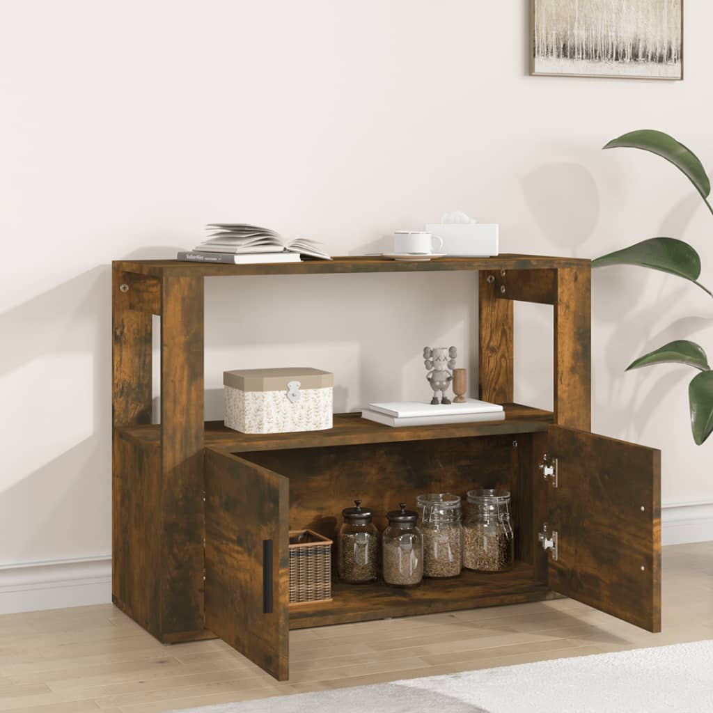 vidaXL Szafka, przydymiony dąb, 80x30x60 cm, materiał drewnopochodny