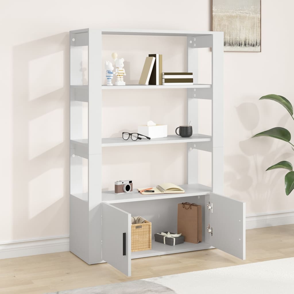 vidaXL Szafka, biała, 80x30x119,5 cm, materiał drewnopochodny