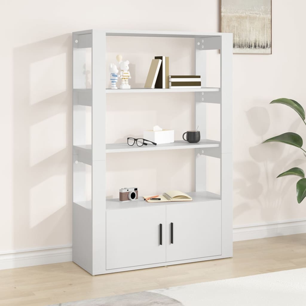 vidaXL Szafka, biała, 80x30x119,5 cm, materiał drewnopochodny
