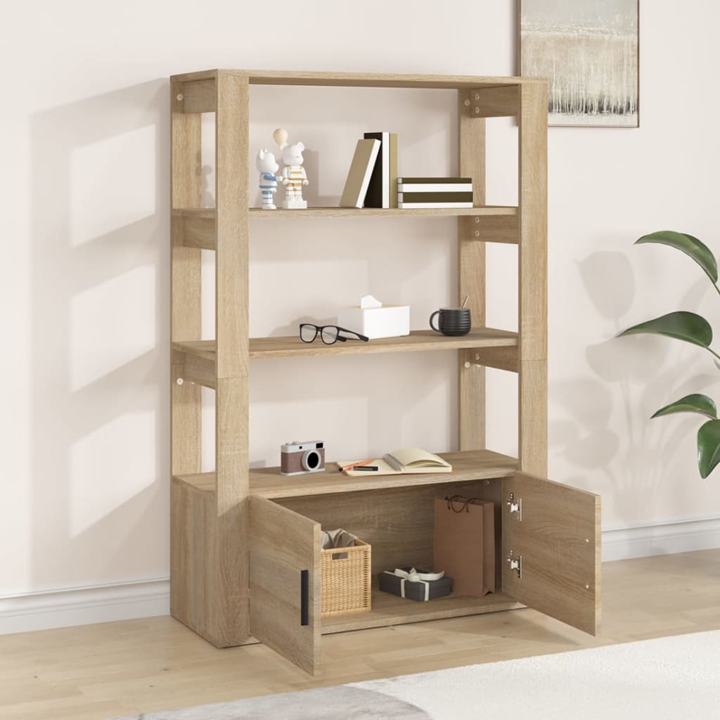 vidaXL Szafka, dąb sonoma, 80x30x119,5 cm, materiał drewnopochodny