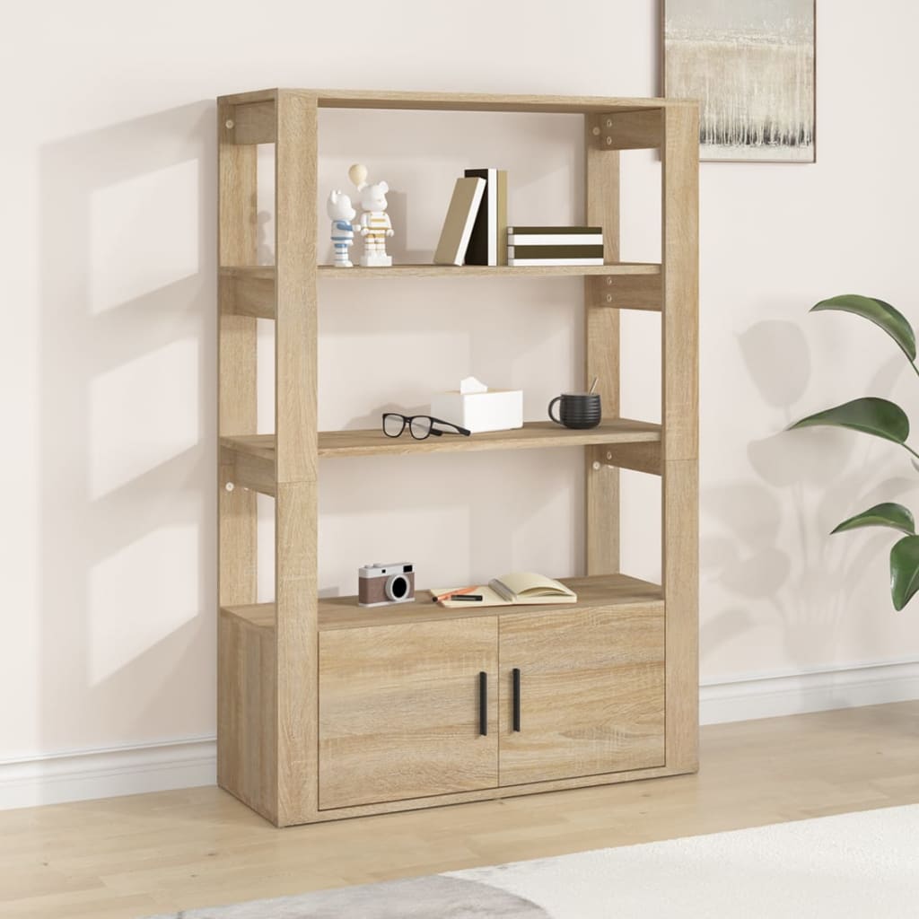 vidaXL Szafka, dąb sonoma, 80x30x119,5 cm, materiał drewnopochodny