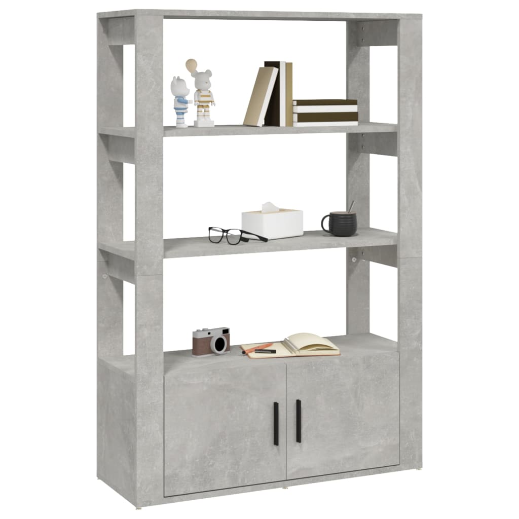 vidaXL Szafka, szarość betonu, 80x30x119,5 cm, materiał drewnopochodny