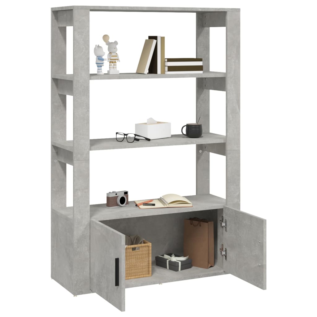 vidaXL Szafka, szarość betonu, 80x30x119,5 cm, materiał drewnopochodny