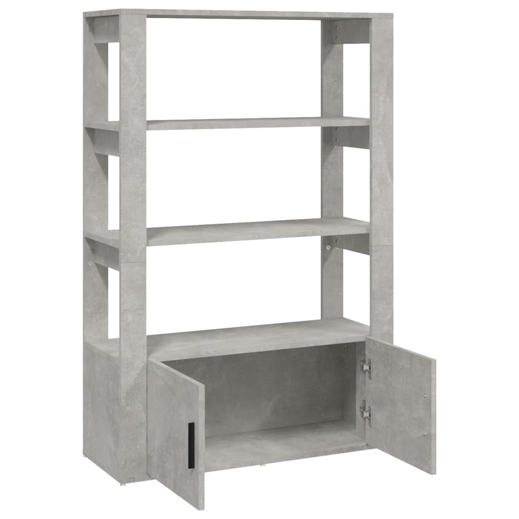 vidaXL Szafka, szarość betonu, 80x30x119,5 cm, materiał drewnopochodny
