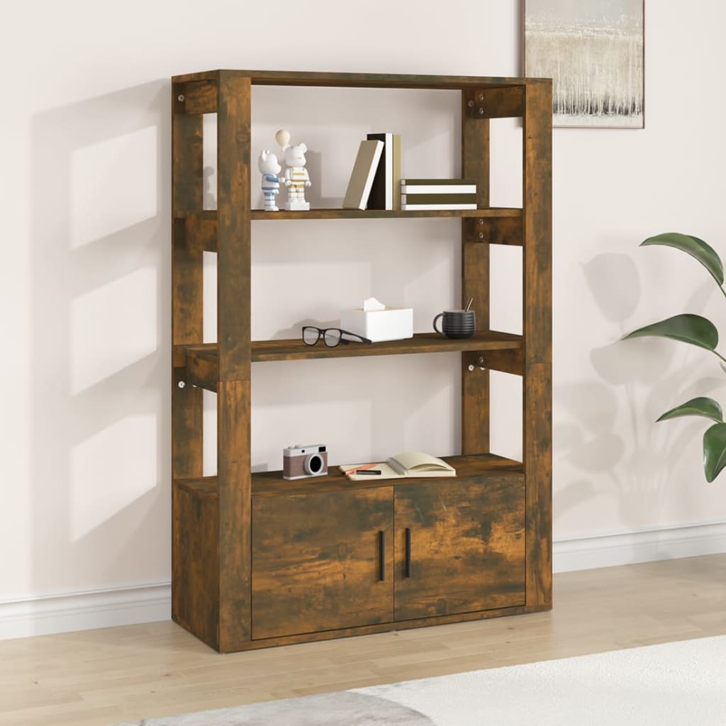 vidaXL Szafka, przydymiony dąb, 80x30x119,5cm, materiał drewnopochodny