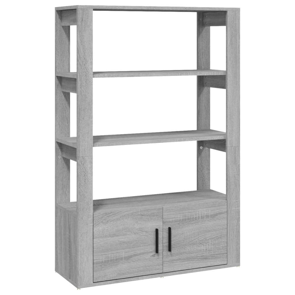 vidaXL Szafka, szary dąb sonoma, 80x30x119,5cm materiał drewnopochodny