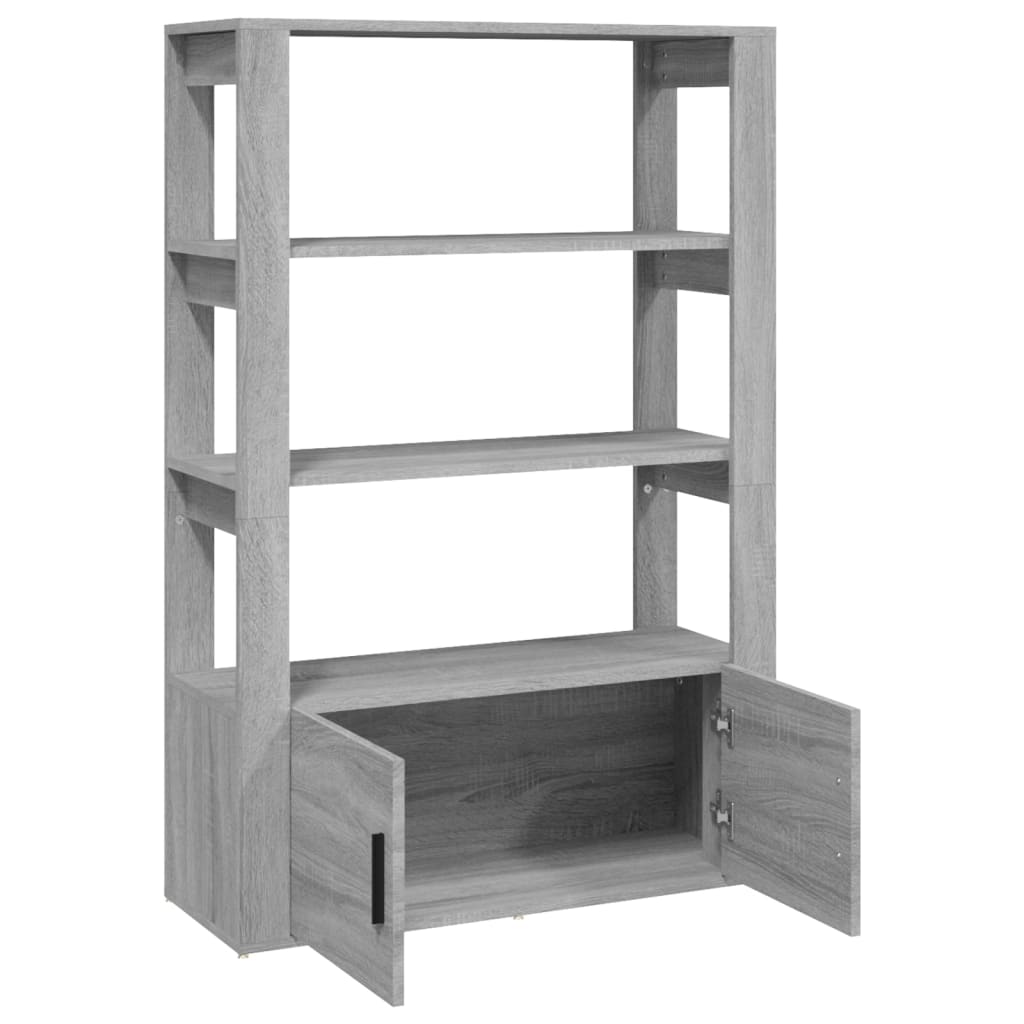 vidaXL Szafka, szary dąb sonoma, 80x30x119,5cm materiał drewnopochodny
