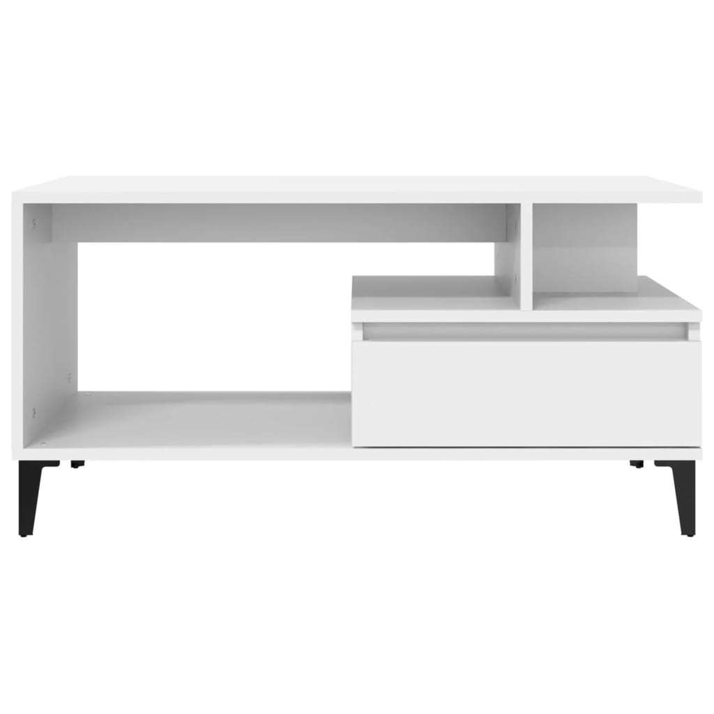 vidaXL Stolik kawowy, biały 90x49x45 cm, materiał drewnopochodny