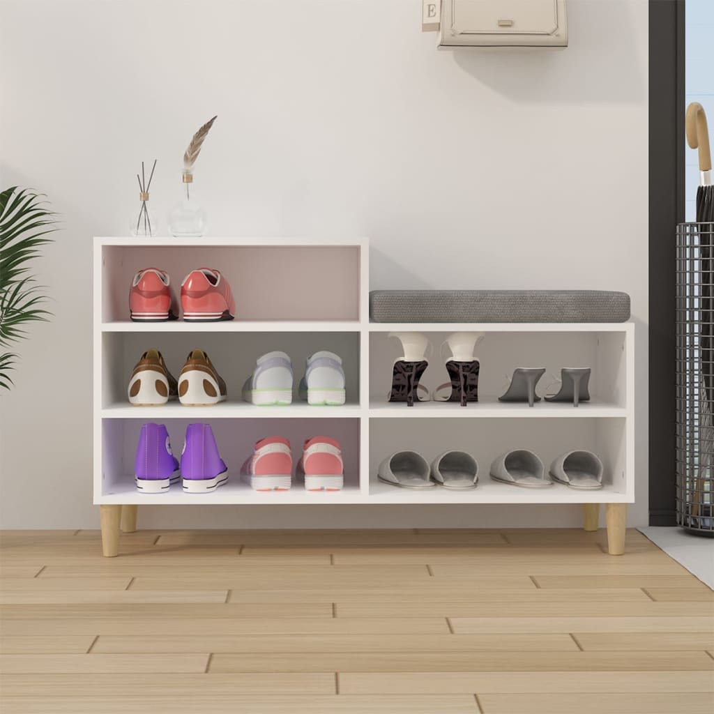 vidaXL Półka na buty, biała, 102x36x60 cm, materiał drewnopochodny