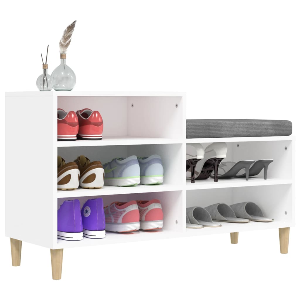 vidaXL Półka na buty, biała, 102x36x60 cm, materiał drewnopochodny