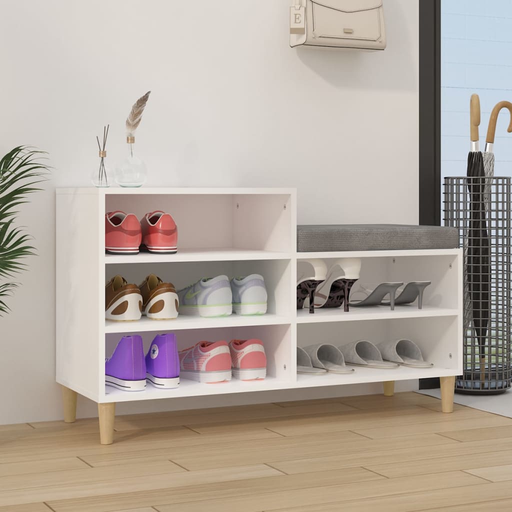 vidaXL Półka na buty, biała, 102x36x60 cm, materiał drewnopochodny