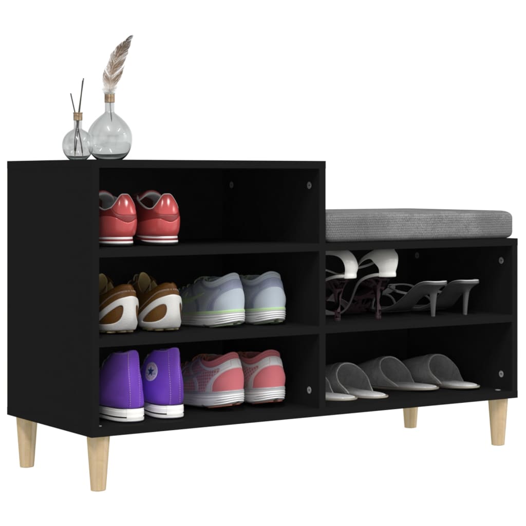 vidaXL Szafka na buty, czarna, 102x36x60 cm, materiał drewnopochodny