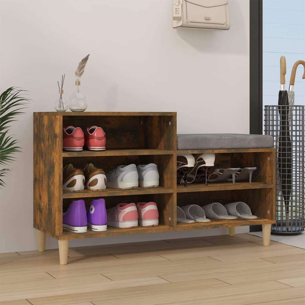 vidaXL Półka na buty, przydymiony dąb, 102x36x60 cm