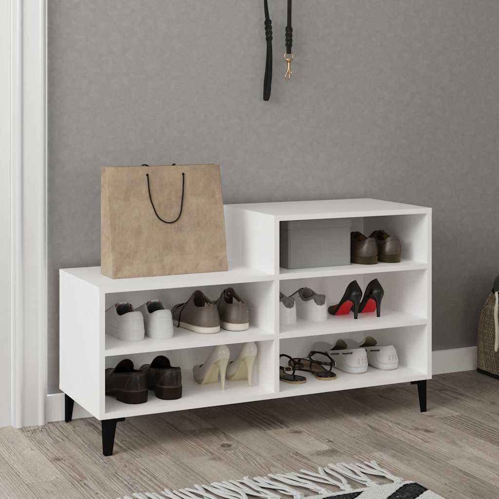 vidaXL Półka na buty, biała, 102x36x60 cm, materiał drewnopochodny