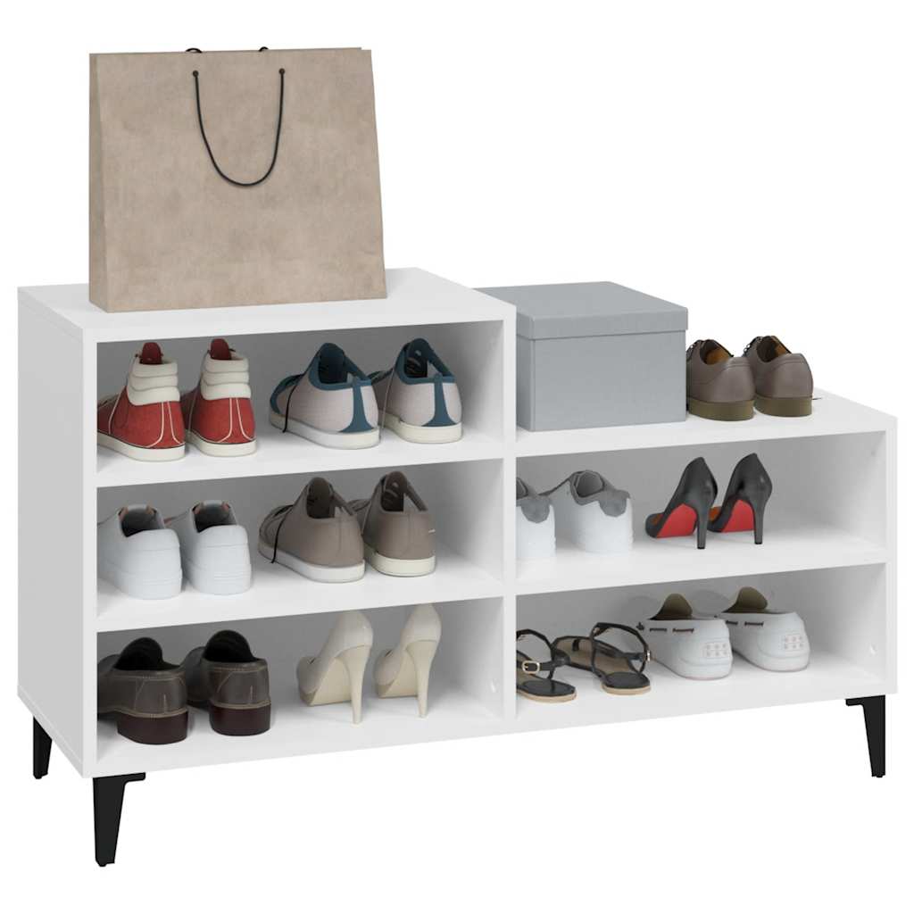 vidaXL Półka na buty, biała, 102x36x60 cm, materiał drewnopochodny