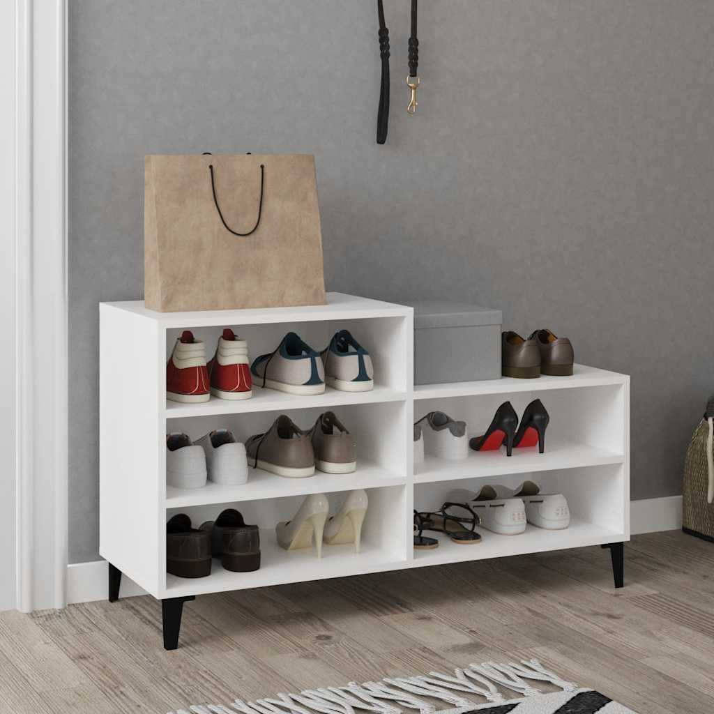 vidaXL Półka na buty, biała, 102x36x60 cm, materiał drewnopochodny