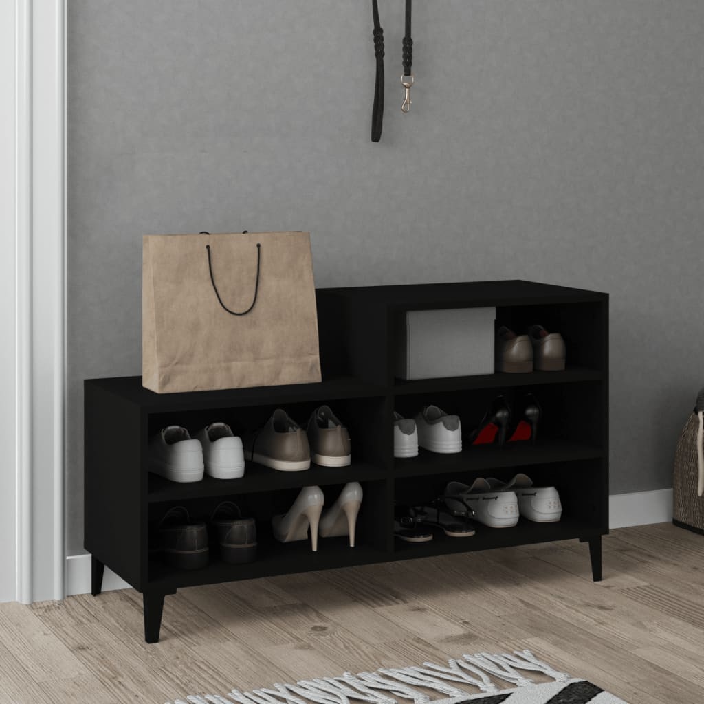 vidaXL Szafka na buty, czarna, 102x36x60 cm, materiał drewnopochodny