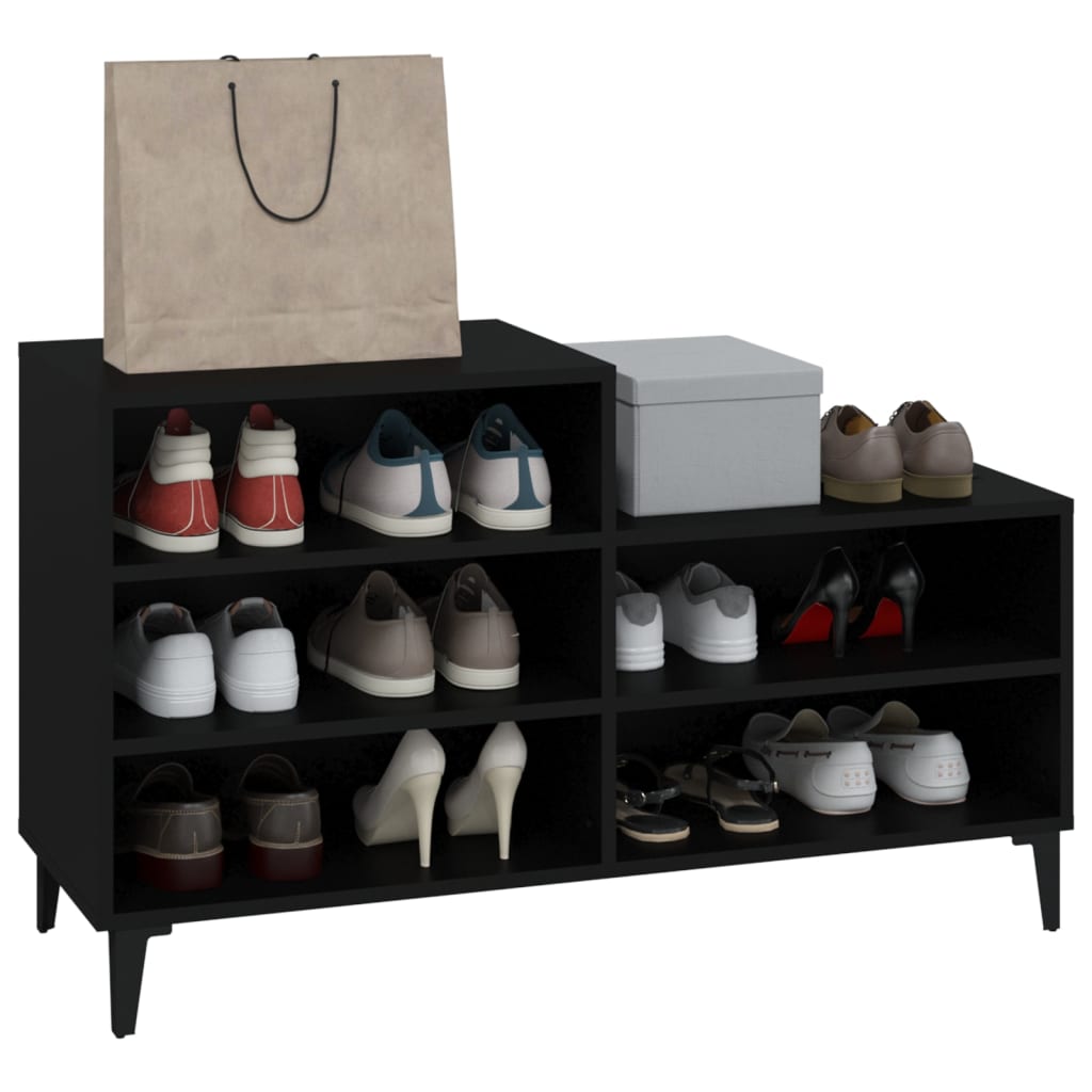 vidaXL Szafka na buty, czarna, 102x36x60 cm, materiał drewnopochodny