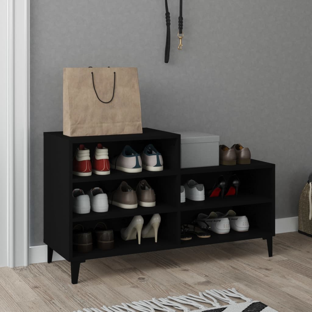 vidaXL Szafka na buty, czarna, 102x36x60 cm, materiał drewnopochodny