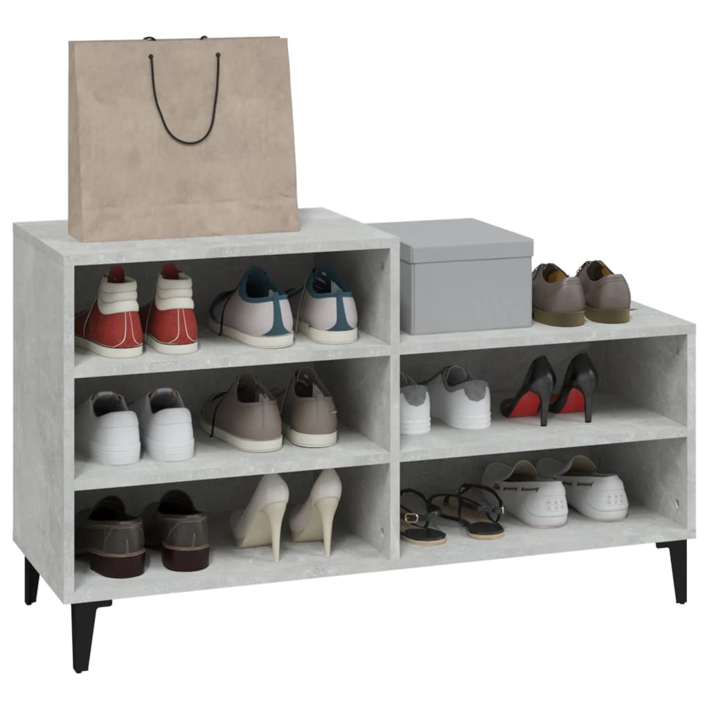 vidaXL Szafka na buty, szarość betonu, 102x36x60 cm