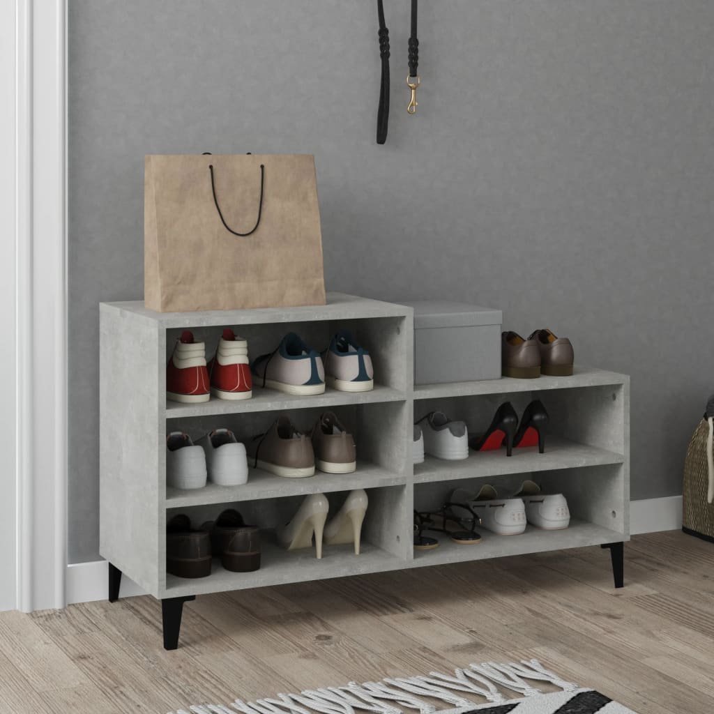 vidaXL Szafka na buty, szarość betonu, 102x36x60 cm