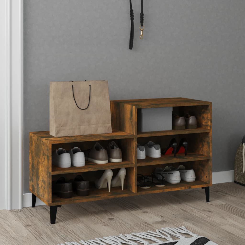 vidaXL Półka na buty, przydymiony dąb, 102x36x60 cm