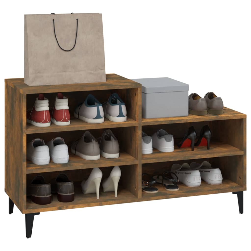 vidaXL Półka na buty, przydymiony dąb, 102x36x60 cm