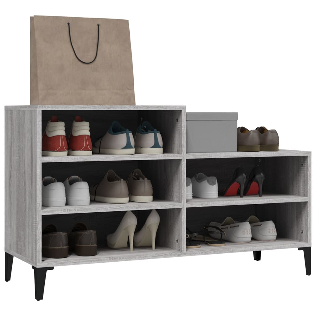 vidaXL Szafka na buty, szary dąb sonoma, 102x36x60 cm
