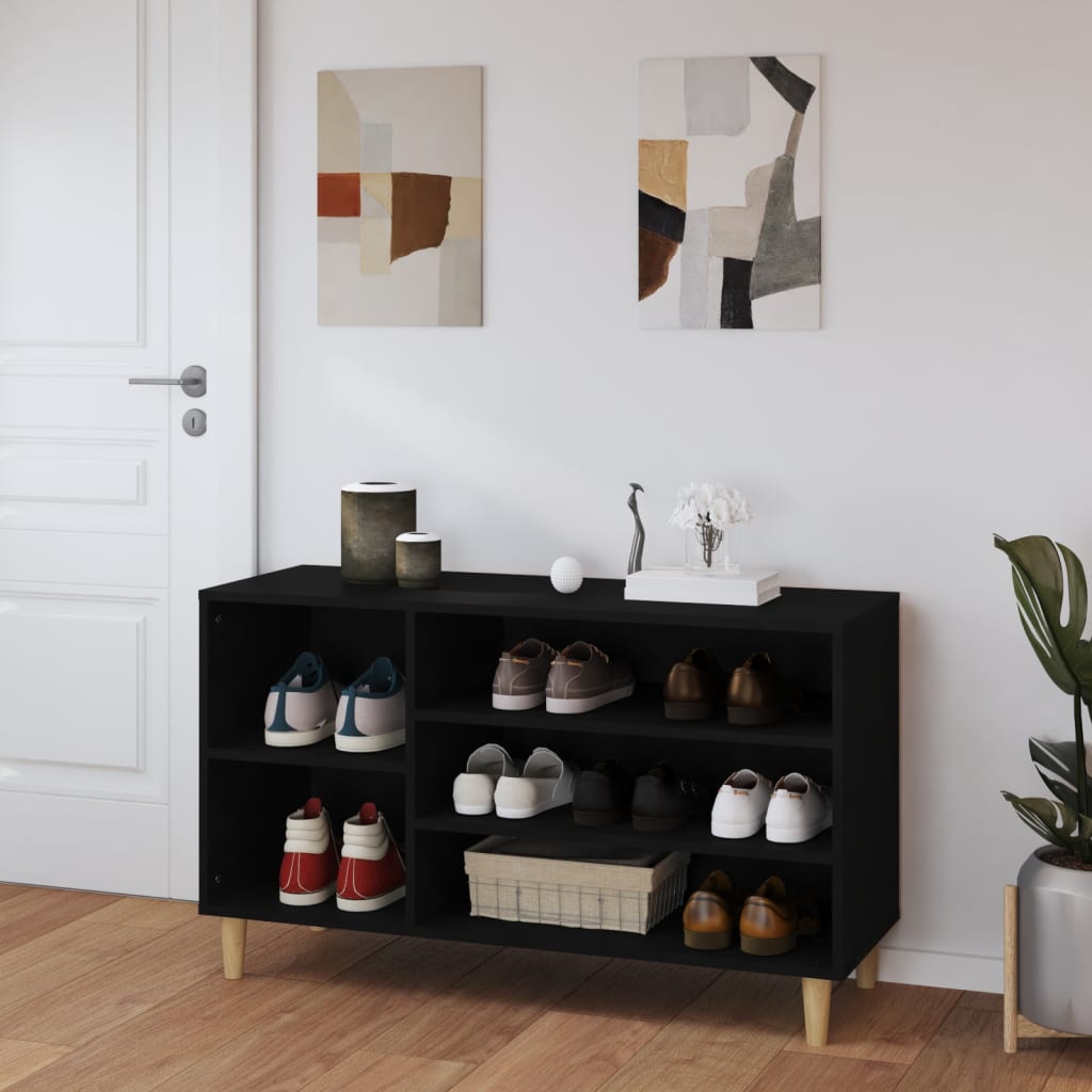 vidaXL Szafka na buty, czarna, 102x36x60 cm, materiał drewnopochodny